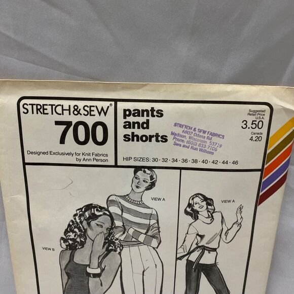 1979 Stretch and Sew Pants And Shorts Design Patterns by Ann Person - Picture 3 of 9